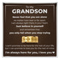 Engraved Men's Ring with Message Card - To Our Grandson "Just Believe in Yourself"