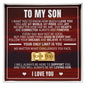 Engraved Men's Ring with Message Card - To My Son "Our Hearts Are Connected"