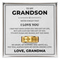 Engraved Men's Ring with Message Card - To My Grandson "I Love You"