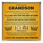 Engraved Men's Ring with Message Card - To My Grandson "Always Be Brave and Strong"