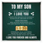 Engraved Men's Ring with Message Card - To My Son "Never Forget That I Love You"