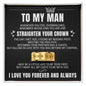 To My Man - Engraved Men's Ring with Message Card