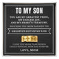 Engraved Men's Ring with Message Card - To My Son "Greatest Gift Of My Life"