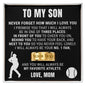Engraved Men's Ring with Message Card - To My Son "I Will Always Be Your No. 1 Fan"
