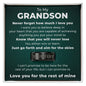 Engraved Men's Ring with Message Card - To Our Grandson "Never Forget How Much I Love You"