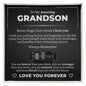 Engraved Men's Ring with Message Card - To Our Grandson "Always Remember"
