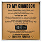 Engraved Men's Ring with Message Card - To My Grandson "Just Do You Best"