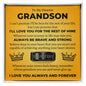 Engraved Men's Ring with Message Card - To My Grandson "Always Be Brave and Strong"