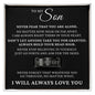 Engraved Men's Ring with Message Card - To My Son "Never Fear That You Are Alone"