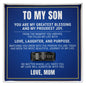 Engraved Men's Ring with Message Card - To My Son "You Are My Greatest Blessing"