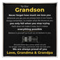 Engraved Men's Ring with Message Card - To Our Grandson "We Are Always proud Of You"