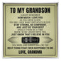 Engraved Men's Ring with Message Card - To My Grandson "Stay Strong"