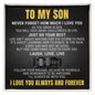 Engraved Men's Ring with Message Card - To My Dear Son "Just Do Your Best"