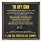 Engraved Men's Ring with Message Card - To My Son "Never Feel That You Are Alone"