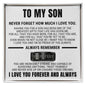 Engraved Men's Ring with Message Card - To My Son "I'm So Proud of You"