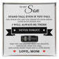 Engraved Men's Ring with Message Card - To My Son "Stand Tall Even If You Fall"