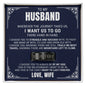 Engraved Men's Ring With Message Card - To My Husband “Always Be by My Side”