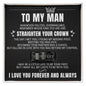 To My Man - Engraved Men's Ring with Message Card