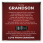 Engraved Men's Ring with Message Card - To Our Grandson "I Love You Now and Forever"
