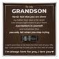Engraved Men's Ring with Message Card - To Our Grandson "Just Believe in Yourself"