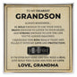 Engraved Men's Ring with Message Card - To My Grandson "Feel My Love"