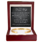 Cuff Bracelet Engraved - To My Dear Wife "You Inspire Me To Be A Better Man"