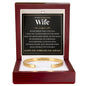 Cuff Bracelet Engraved - To My Gorgeous Wife "I Love You With My Whole Heart"