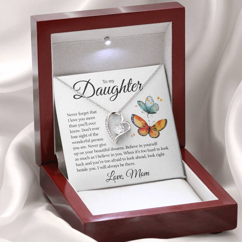 To My Daughter, Forever Heart Necklace