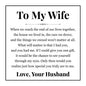 Cuff Bracelet Engraved - To My Wife "I Had You and You Had Me"