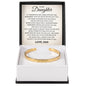 Cuff Bracelet Engraved - To My Daughter "You Bring Sunshine Into My World"