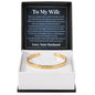 Cuff Bracelet Engraved - To My Wife "Thank You For Being My Partner"