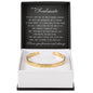 Cuff Bracelet Engraved - To My Soulmate "I'm Ready To Be Your Last"