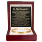 Cuff Bracelet Engraved - To My Daughter "Never Forget That My Love For You Will Never End"