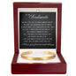 Cuff Bracelet Engraved - To My Soulmate "I'm Ready To Be Your Last"