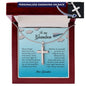 To My Grandson, Personalized Cross Necklace