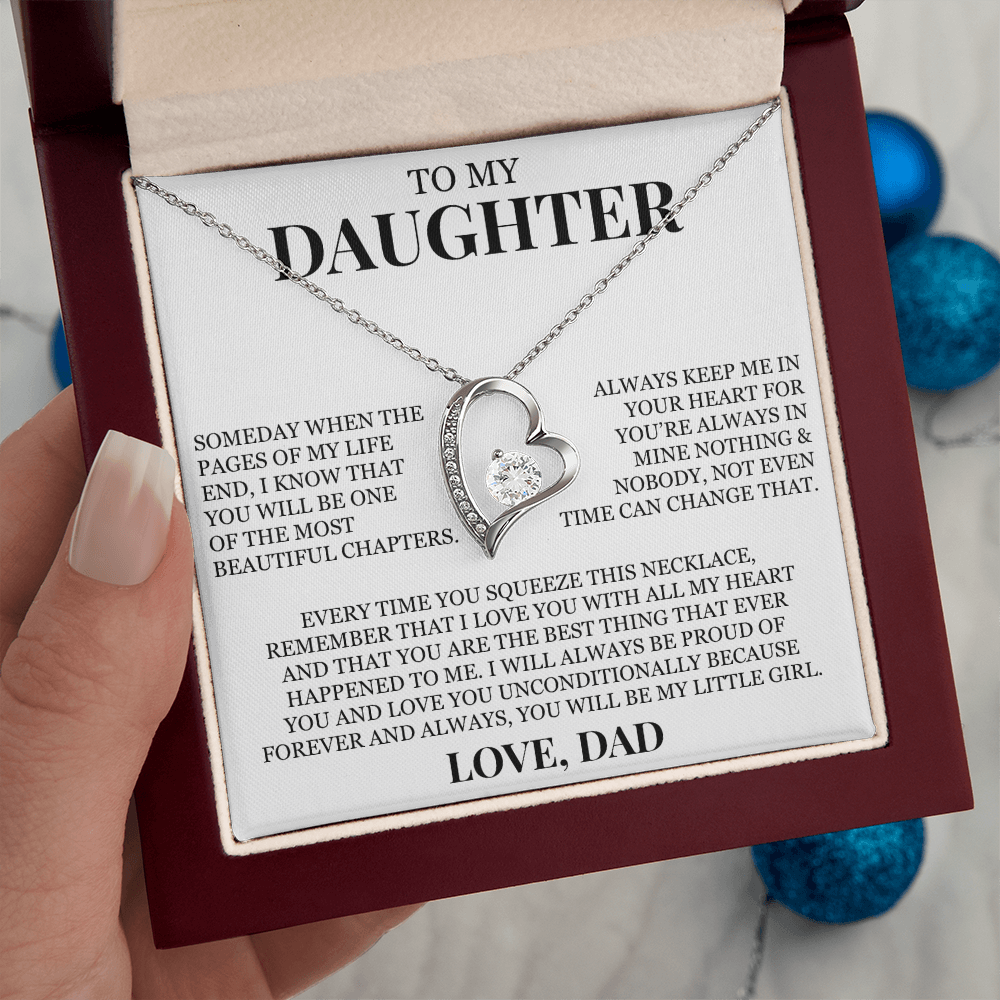 To My Daughter "I Love You With All My Heart" Forever Love Necklace