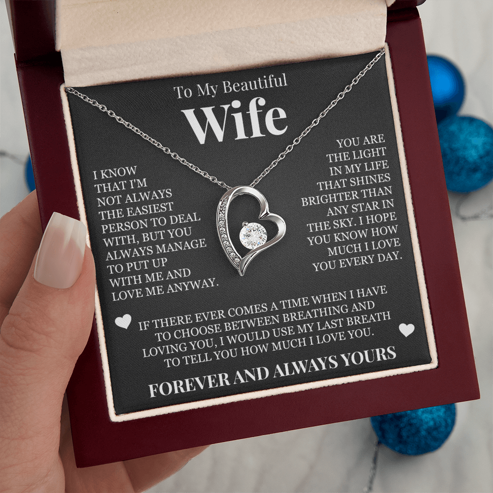 Forever Love Necklace - To My Wife - "Forever and Always Yours"