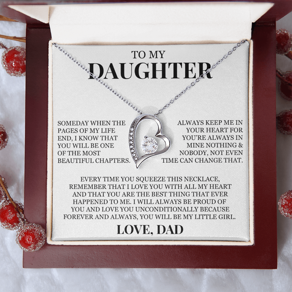To My Daughter "I Love You With All My Heart" Forever Love Necklace