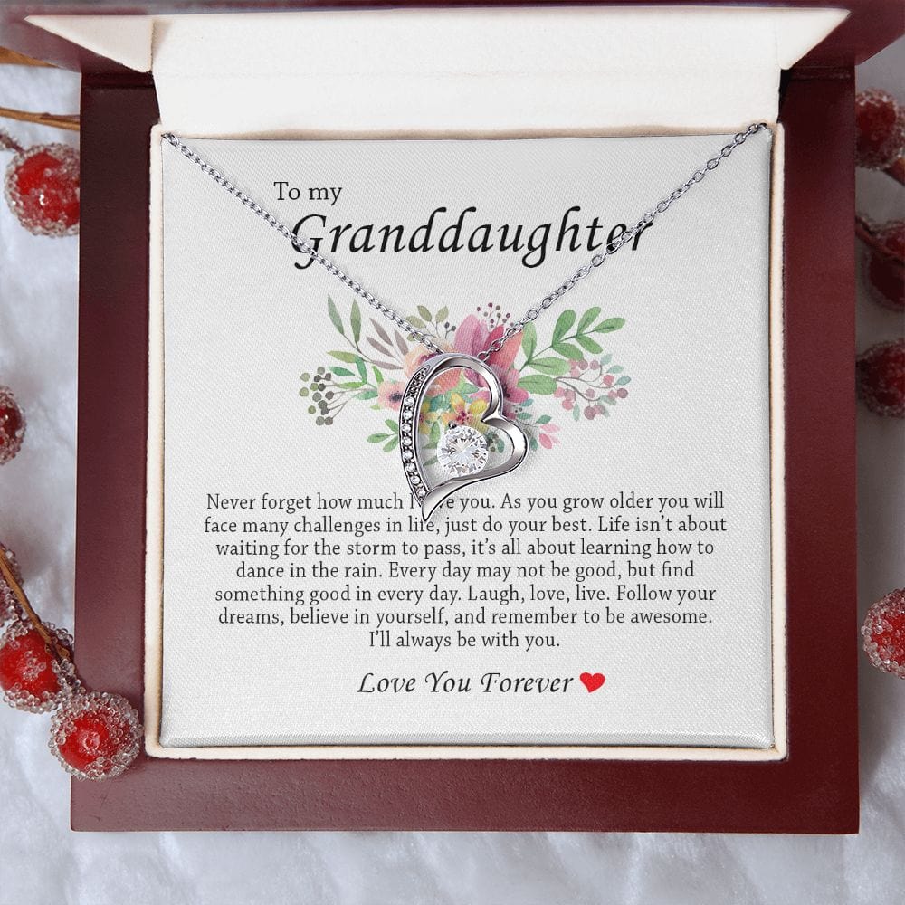 To My Granddaughter, Forever Heart Necklace