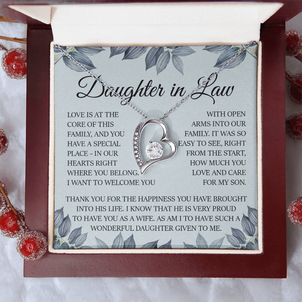 Daughter In Law, Forever Heart Necklace