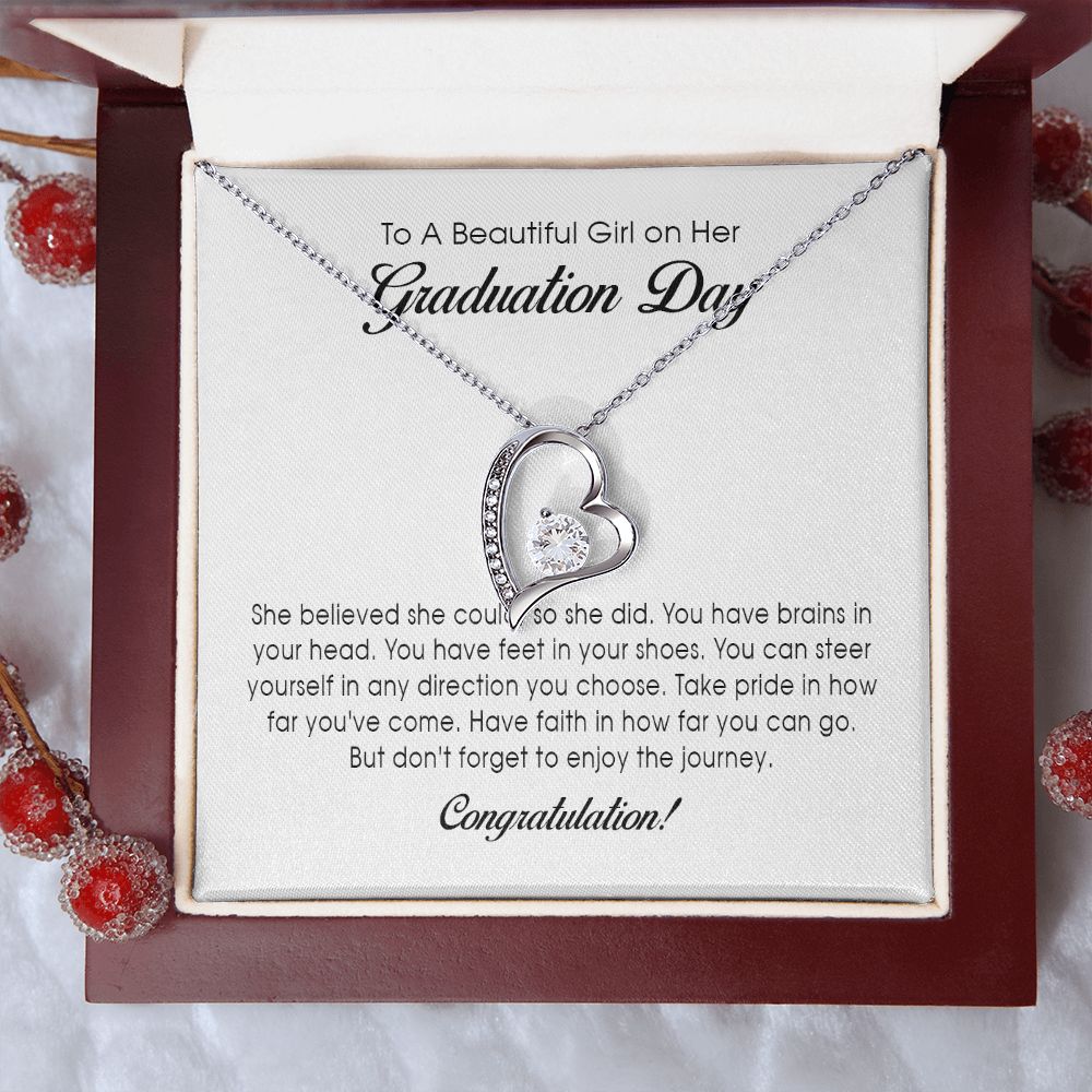 To a Beautiful Girl on her Graduation Day, Forever Heart Necklace