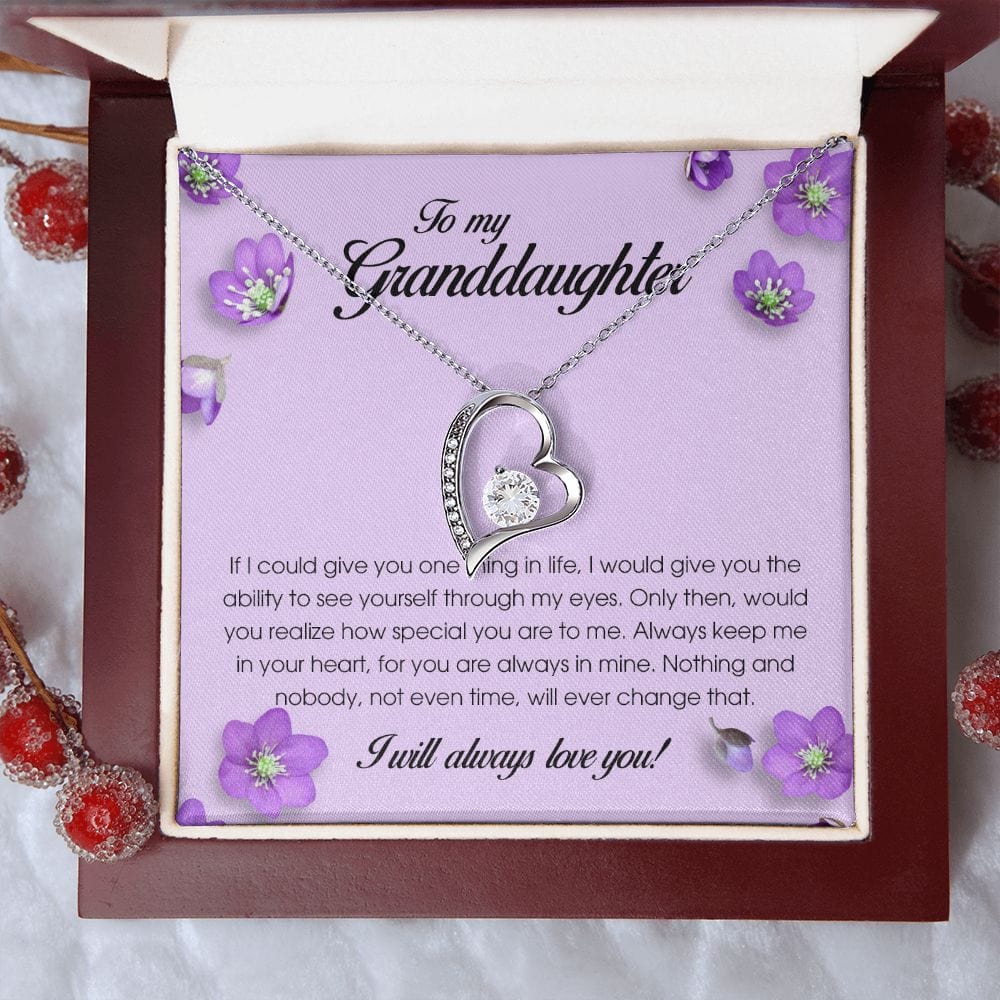To My Granddaughter, Forever Heart Necklace