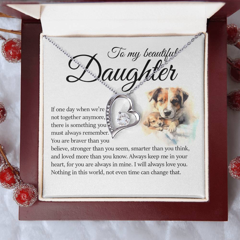 Forever Heart Necklace, Daughter Gift