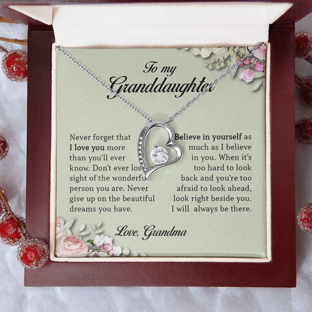 To My Granddaughter, Forever Heart Necklace