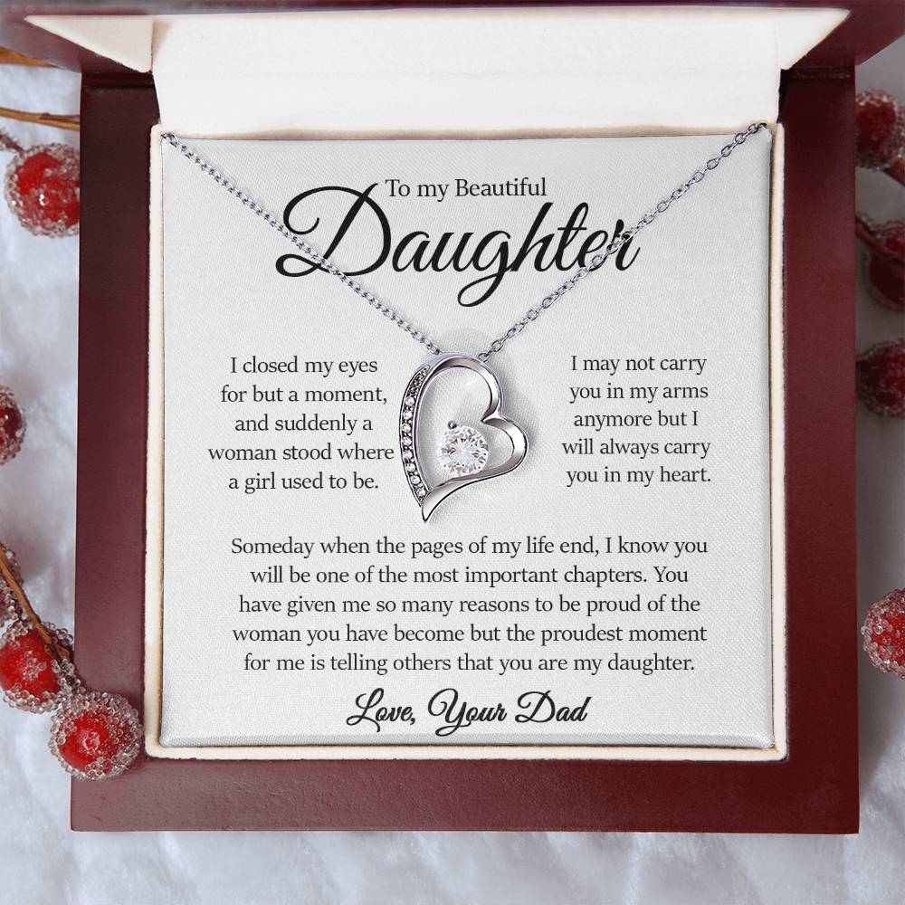 Forever Heart Necklace, Daughter Gift