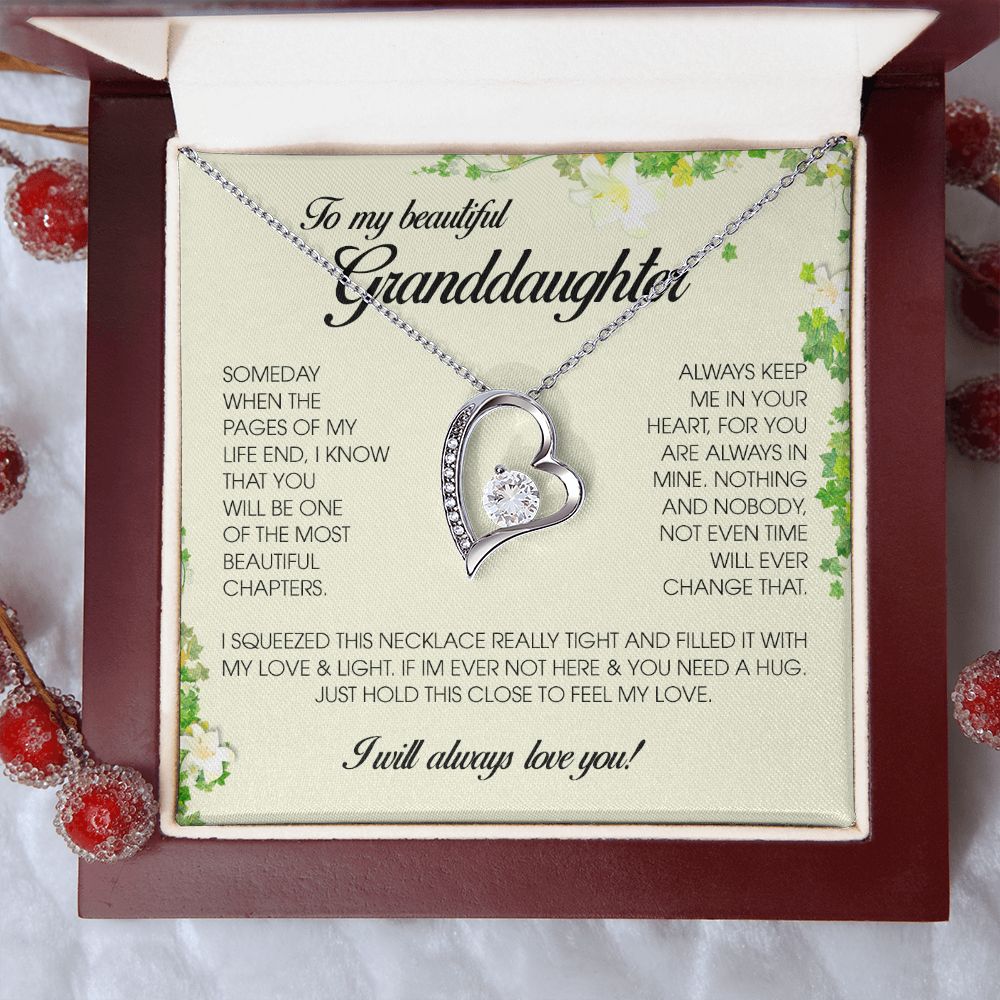 To My Beautiful Granddaughter, Forever Heart Necklace