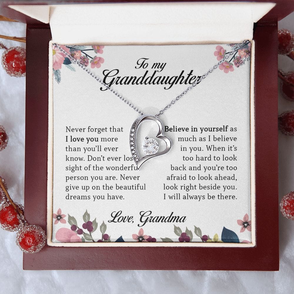 To My Granddaughter, Forever Heart Necklace