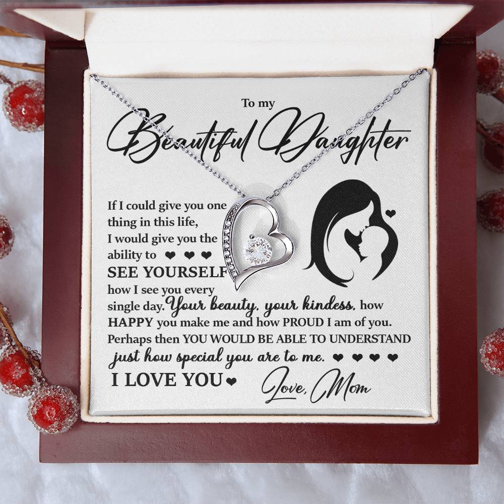Forever Heart Necklace, Daughter Gift