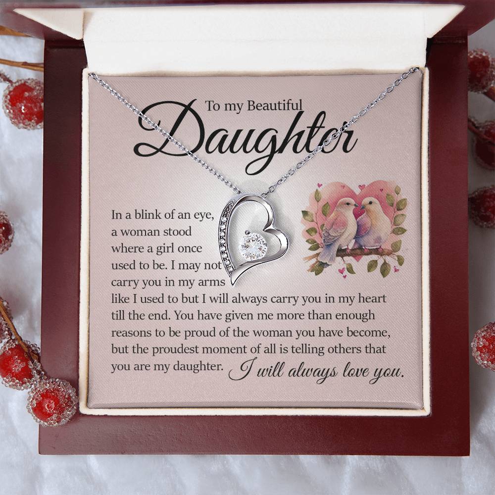 Forever Heart Necklace, Daughter Gift