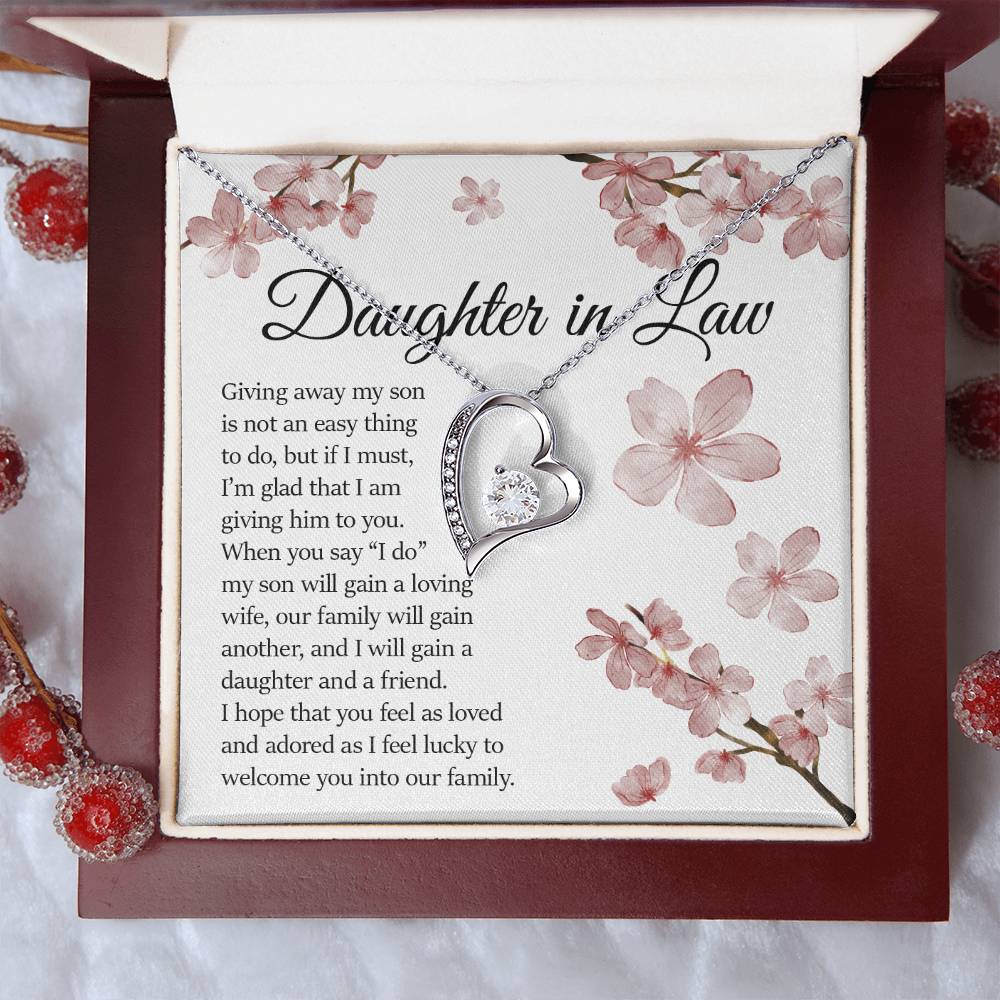 Daughter In Law, Forever Heart Necklace